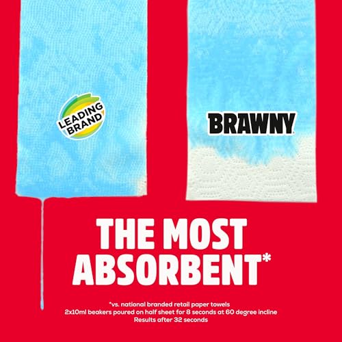 Brawny Tear-A-Square 3-Ply Paper Towels, 12 XL Family Rolls = 30 Regular Rolls, Strong, Absorbent, and Durable with 3 Sheet Sizes (Quarter, Half, Full) - Image 4