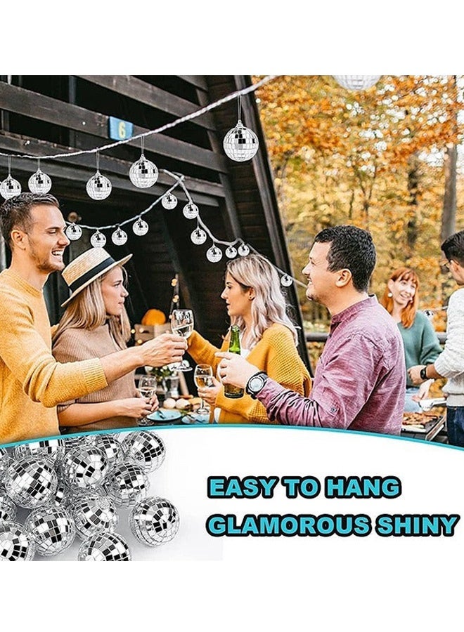 9 قطع كرات ديسكو فضية لامعة معلقة كرات ديسكو 3 سم 5 سم 6 سم كرات مرآة فضية لامعة عاكسة تستخدم لتزيين الحفلات وتأثيرات الإضاءة وتزيين المنزل ودعائم المسرح والعطلات وحفلات الزفاف - Image 4