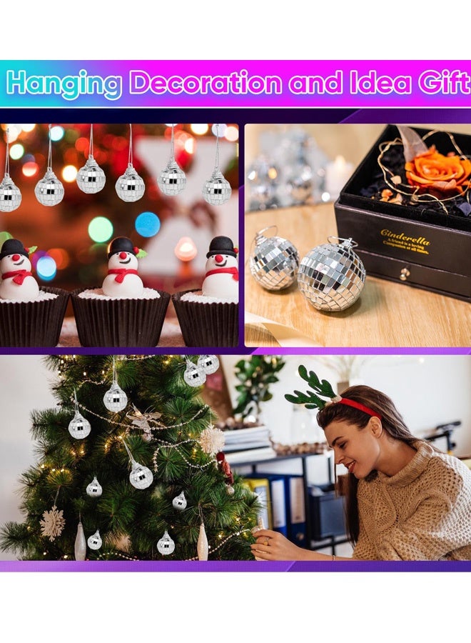 9 قطع كرات ديسكو فضية لامعة معلقة كرات ديسكو 3 سم 5 سم 6 سم كرات مرآة فضية لامعة عاكسة تستخدم لتزيين الحفلات وتأثيرات الإضاءة وتزيين المنزل ودعائم المسرح والعطلات وحفلات الزفاف - Image 5