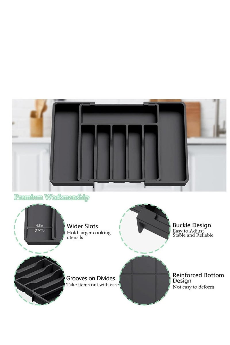 Adjustable Cutlery Holder - Expandable for Drawer Storage  - Image 4
