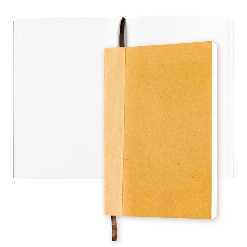 moonster Blank Journal Notebook Paper - A5 Journal Refill - for Refillable Leather Journal - Premium Milled Inserts Blank Sketch Book, Unlined Notepad 8.25 x 5.8 Inch, with 320 Pages 70gsm & Bookmark - Image 1