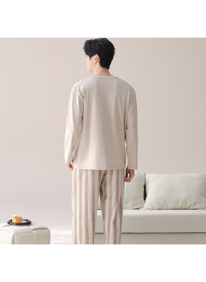 Your Sun Yiershuang New Pure Cotton Men's Pajamas Autumn Winter Long Sleeve Long Pants Casual 100% Cotton Homewear Set - Image 5
