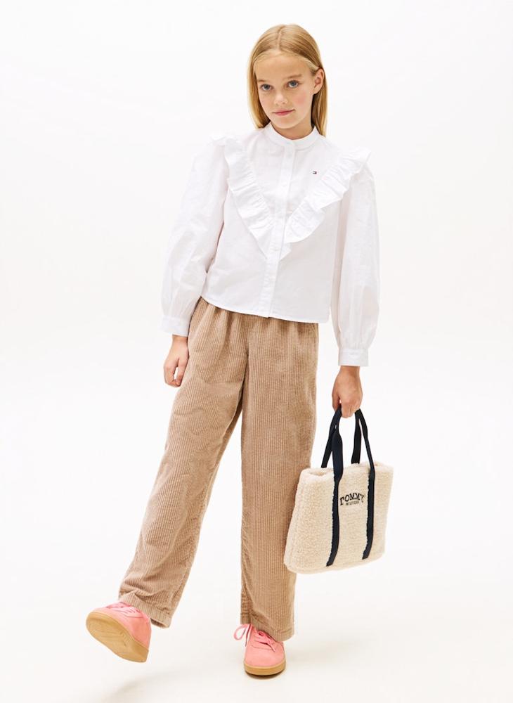 TOMMY HILFIGER Youth Ruffle trim detail on front Shirt - Image 4