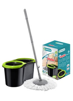 Easy Spin & Dry Cleaning Set 13 Liter Black/Green/Grey 100% Microfiber (Made in Turkey)