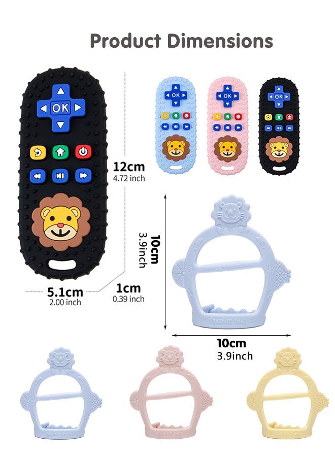 Sharpdo 2 Pieces Teething Toys for Babies, Baby Teether Chew Toys with Remote Control and Mitten Shape for Teething Relief, BPA Free - Image 2