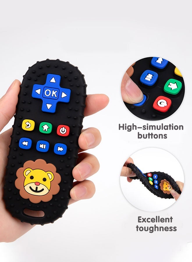 Sharpdo 2 Pieces Teething Toys for Babies, Baby Teether Chew Toys with Remote Control and Mitten Shape for Teething Relief, BPA Free - Image 3