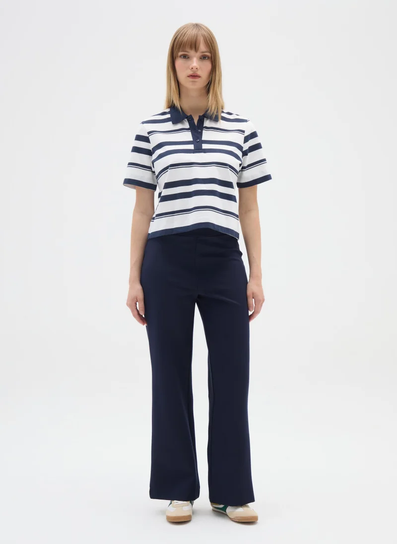 Ovs WIDE BLUE STRETCH TROUSERS