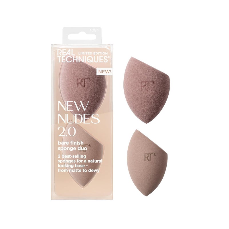 REAL TECHNIQUES New Nudes 2.0 Bare Finish Sponge Duo, 2 Piece Set - Image 1