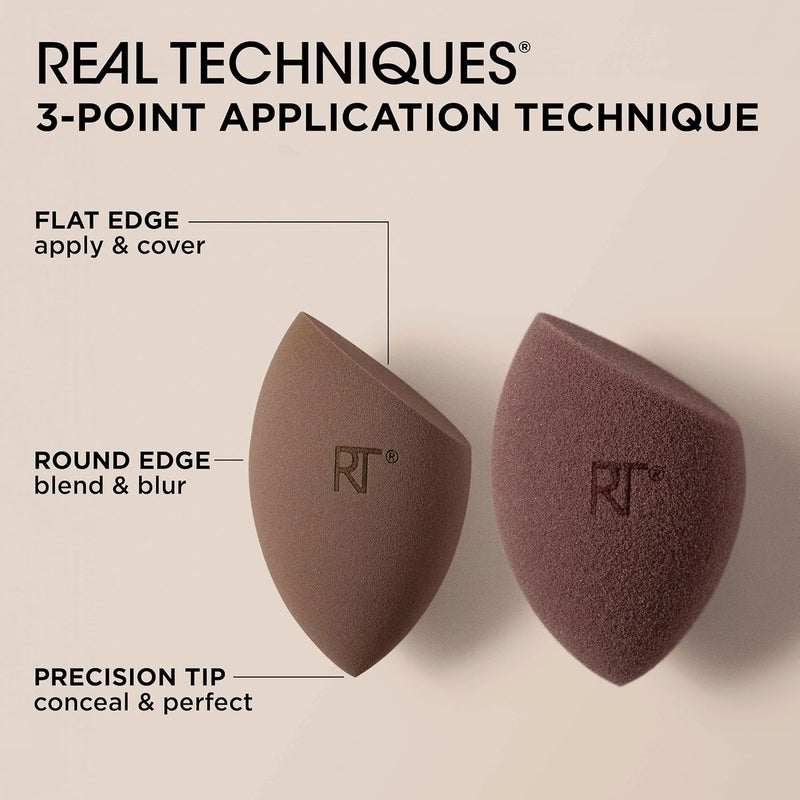 REAL TECHNIQUES New Nudes 2.0 Bare Finish Sponge Duo, 2 Piece Set - Image 3
