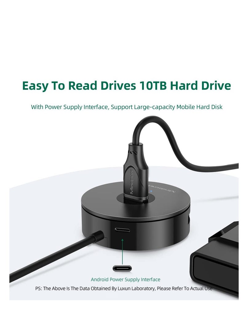 SYOSI USB 2.0 hub, Portable 4-Port Adapter, Suitable for Printers, USB Splitter with a USB C to USB Adapter, Use with Card Readers, U disks (Black) - Image 3