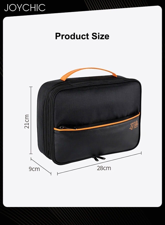 Joychic Large Capacity Travel Waterproof Data Cable Storage Bag 360 Protective Multi-layer Compartment Charger Digital Accessories Headphone Storage Box Black  - Image 5