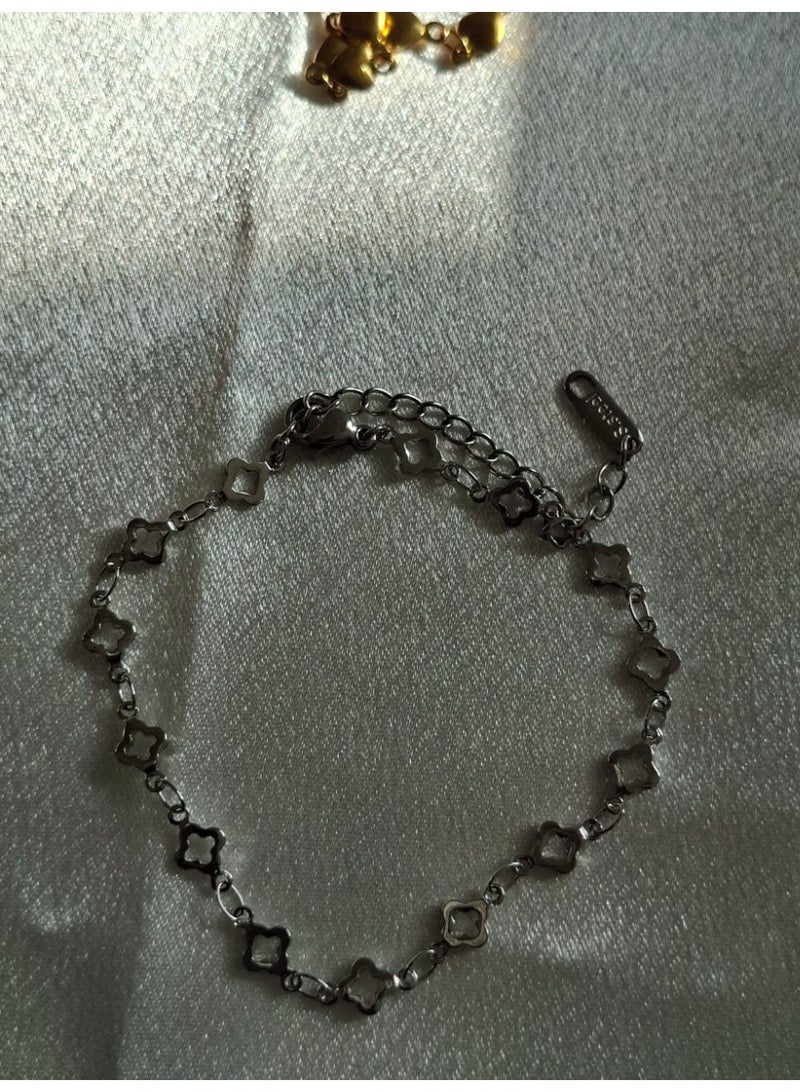 Silver Clover Charm Bracelet - Image 3