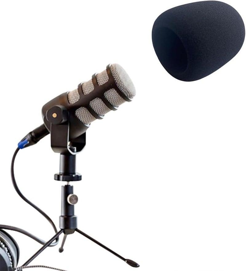 Black Sponge Windscreen Filter Foam Cover for Rode PodMic Dynamic Broadcast Microphone Blocks Plosives - Image 4