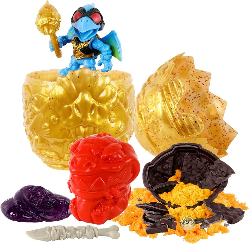 Treasure X Dino Gold Armored Egg. Break The Egg. Squeeze The Ooze Out. Smash The Fossil to Find The Treasure. Then Build The Dino and Display. Styles May Vary - Image 1
