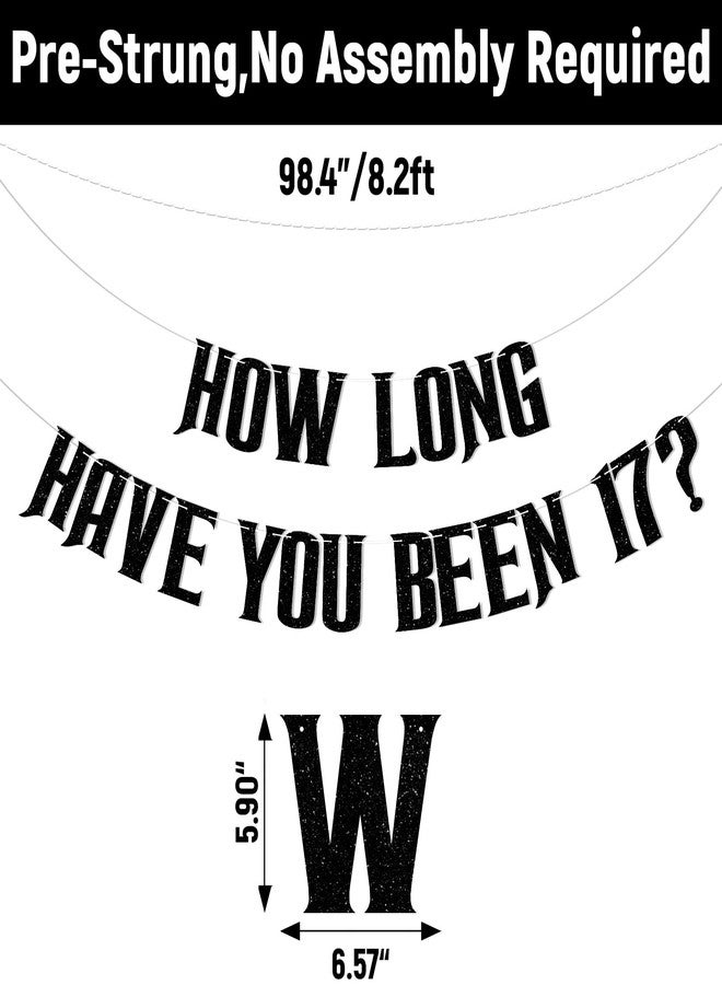 Ramciyo How Long Have You Been 17 ? Banner - Funny 17th Birthday Party Decorations, Vampire Themed 17th Birthday Decorations Black Glitter - Image 3
