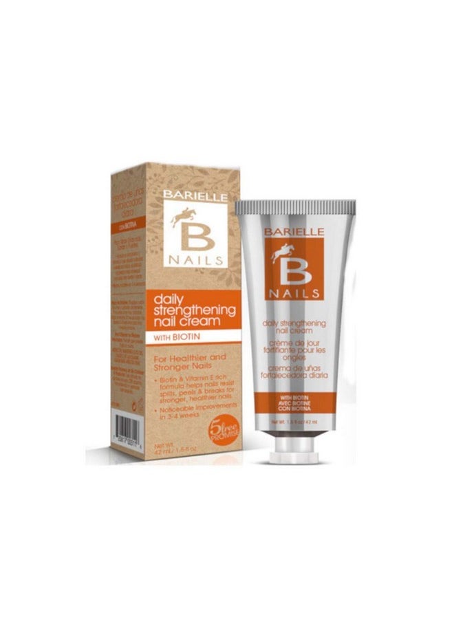 BARIELLE - Barielle Nails Daily Strengthening Nail Cream with Biotin 1.5 Ounce - for Splitting, Brittle, Ridged, Breaking, Soft and Damaged Nails, Leaves Nails Strong, Healthy and Revitalized - Image 1