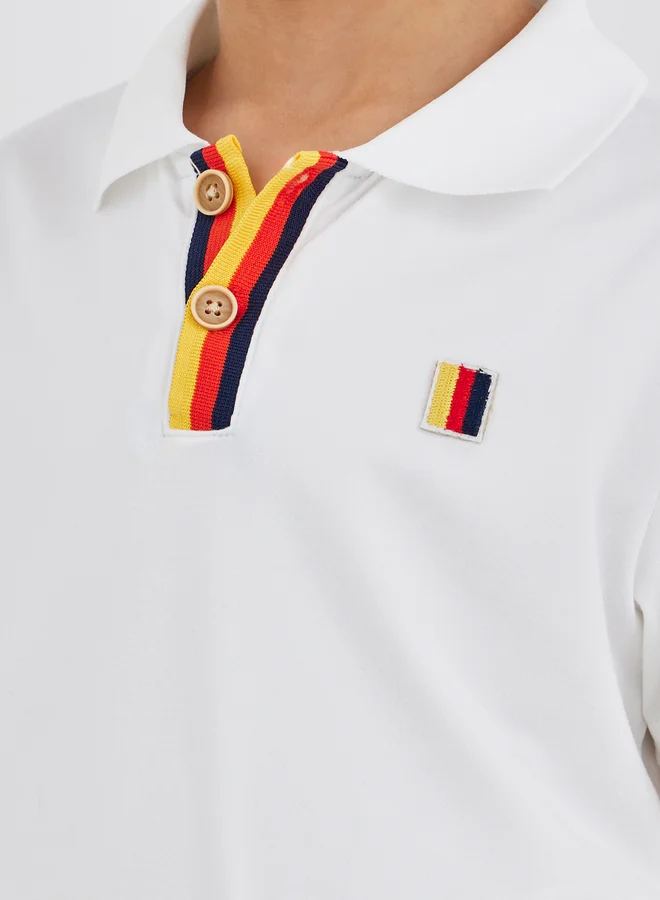 Styli Styli Boys Contrast Trim Short Sleeve Polo T-Shirt and Shorts Set