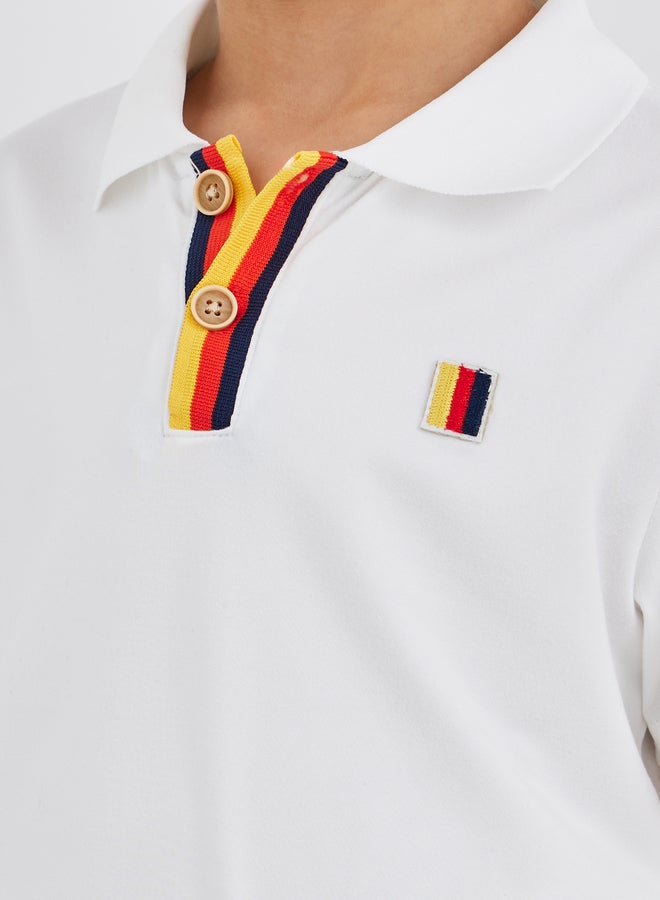 Styli Boys Contrast Trim Short Sleeve Polo T-Shirt and Shorts Set - Image 3