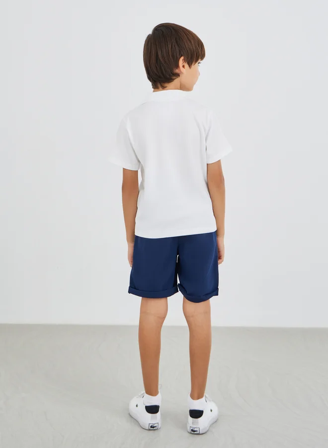 Styli Styli Boys Contrast Trim Short Sleeve Polo T-Shirt and Shorts Set