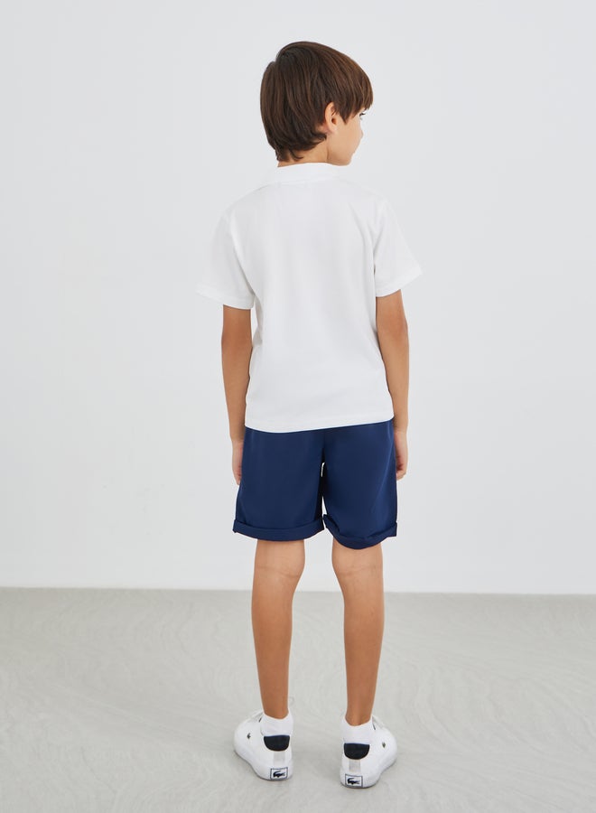Styli Boys Contrast Trim Short Sleeve Polo T-Shirt and Shorts Set - Image 4