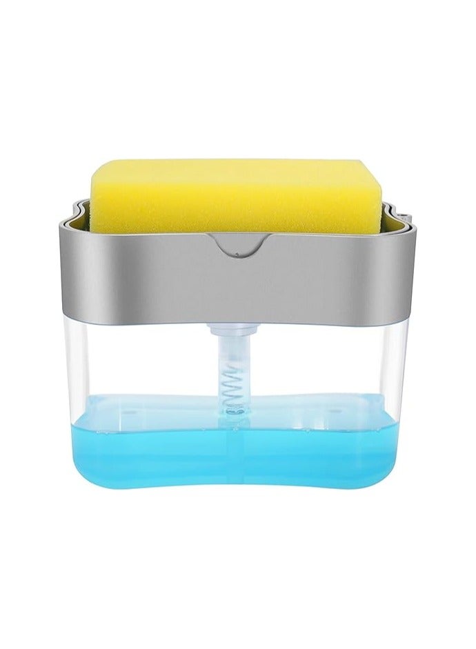 general Soap Dispenser,Dish Soap Dispenser for Kitchen,Sponge Holder Sink Dish Washing Soap Dispenser 13 Ounces - Image 1