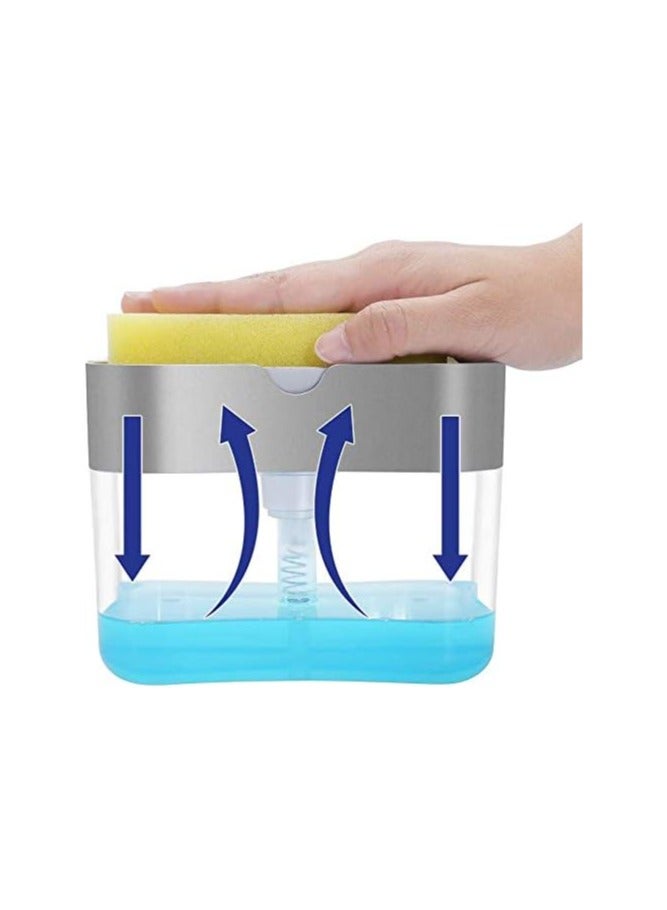 general Soap Dispenser,Dish Soap Dispenser for Kitchen,Sponge Holder Sink Dish Washing Soap Dispenser 13 Ounces - Image 4