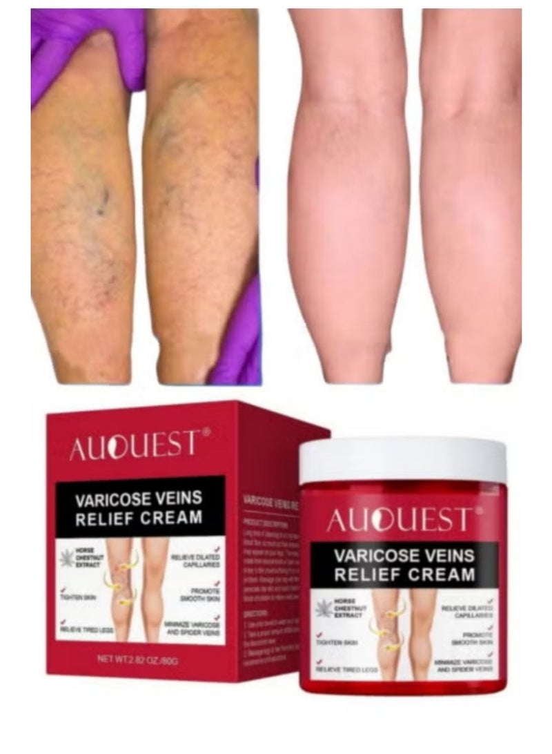 AuQuest Horse Chestnut Vein Care Cream 80g – Comforting Support for Legs & Hands | Promotes Smooth Skin & Healthy Appearance - Image 1