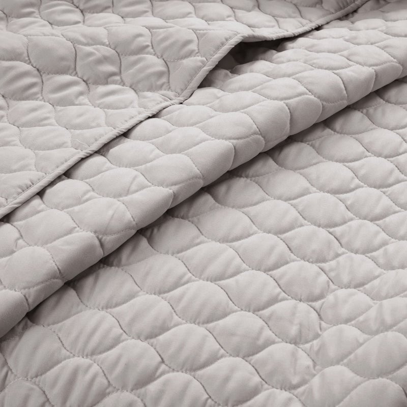 Lush Decor Ella Ruffle Lace Quilt, 3 Piece Set, King, Light Gray - Cute Quilt - King Bedding Set - Gray Bedding - Coquette Decor - Ruffle Trim - Lace Trim - Image 4