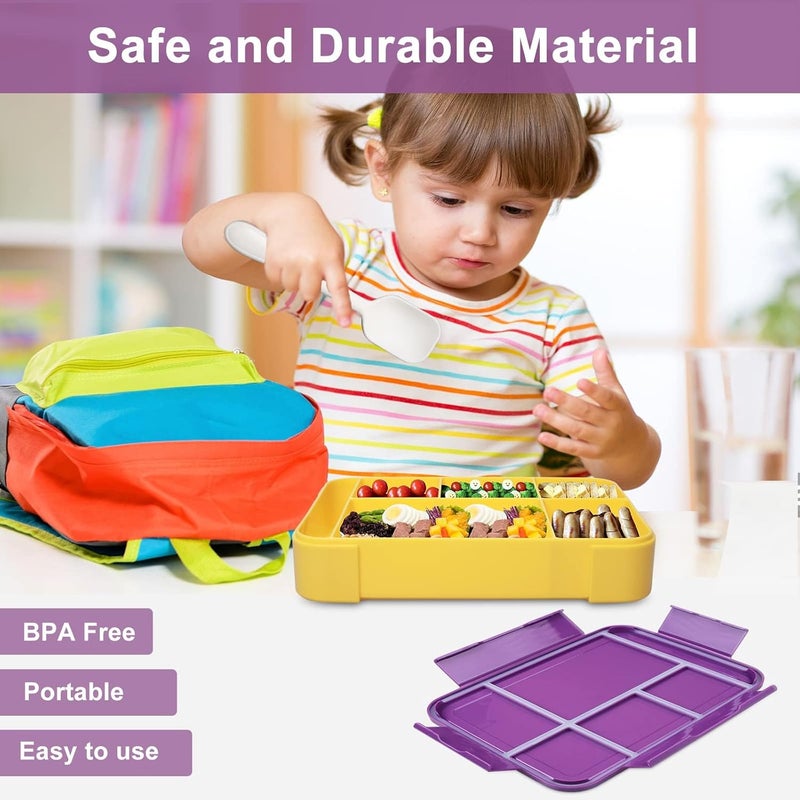 Hap Tim Bento Lunch Box for Kids & Adults, Lunchbox Containers with Tablewares for Boys & Girls, Leakproof, Microwave, Dishwasher, Freezer Safe, Bpa-Free, Purple, (SA1265-PP) - Image 4