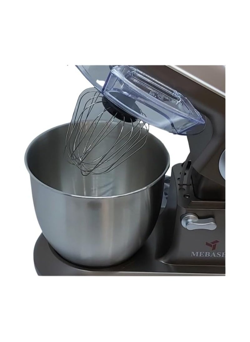 MEBASHI Stand Bowl Mixer, 7L Capacity, 10 Speeds, Stainless Steel Bowl, Black (ME-SBM1107) (Grey)  - Image 2