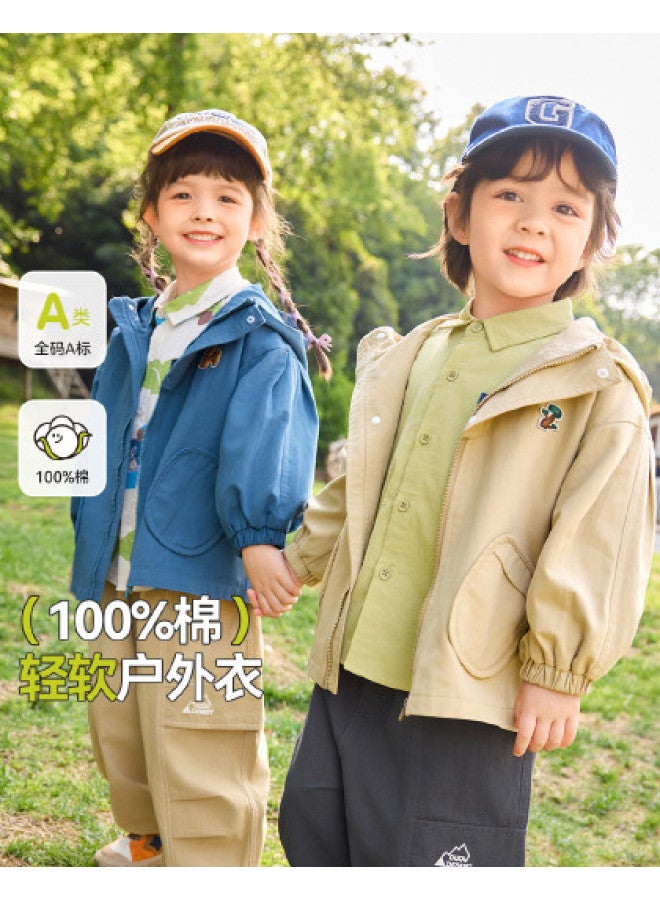 Doodle Home kids' Hooded Jacket - Autumn Cotton Boys' Top & Girls' Windproof Coat Trendy - Image 1