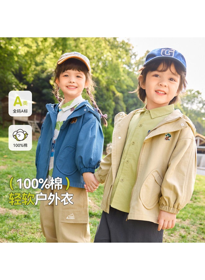 Doodle Home kids' Hooded Jacket - Autumn Cotton Boys' Top & Girls' Windproof Coat Trendy - Image 2
