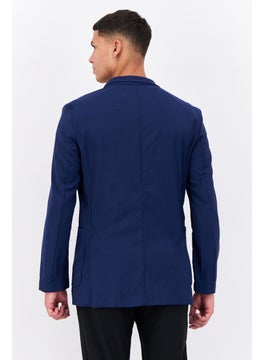 HUGO BOSS Men Slim Fit Plain Semi Formal Blazer, Navy  - Image 3