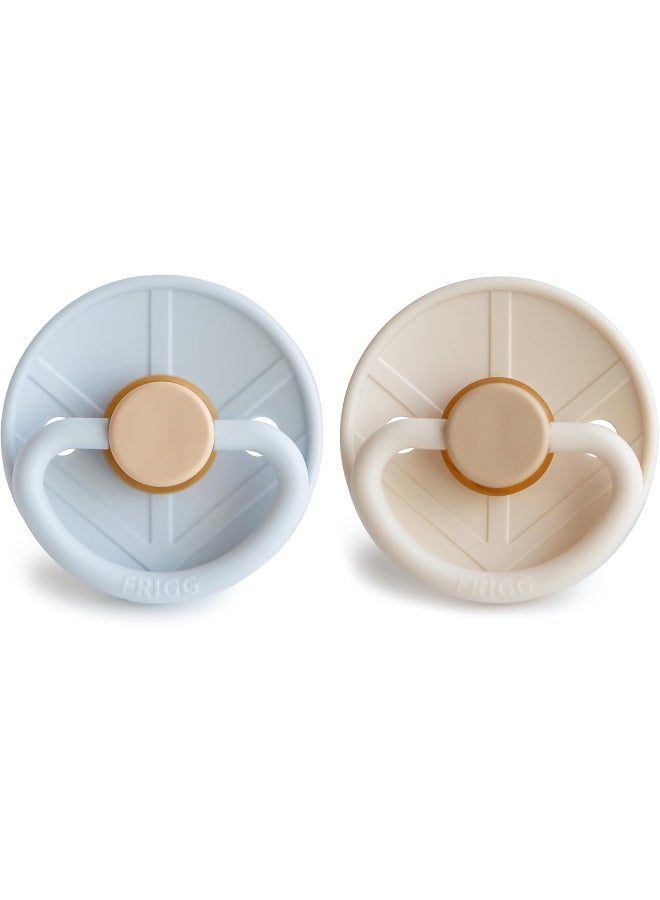 FRIGG Little Viking Latex Baby Pacifier 0-6M 2-Pack Powder Blue/Cream - Size 1 - Image 2