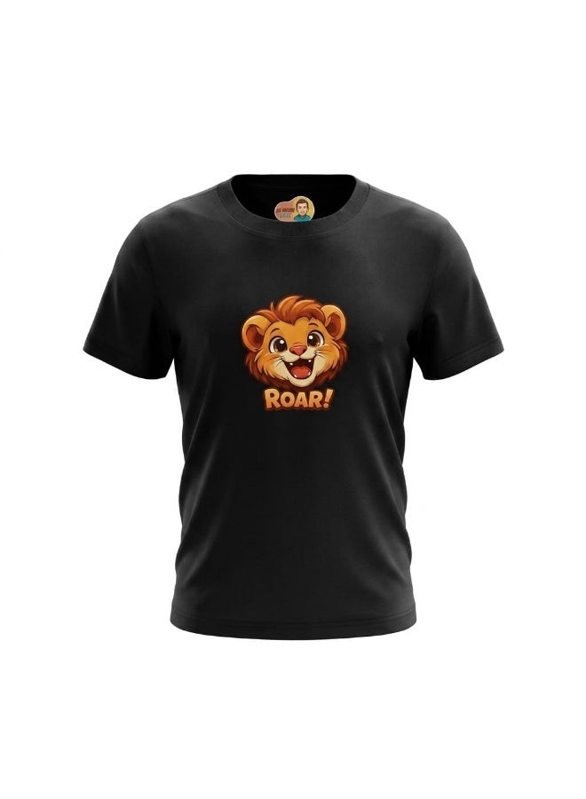 MOBABY Kids Black T-Shirt – Single Lycra 2-Ply 100% Cotton Fabric – Unisex Boys & Girls – Ages 4 to 14 Years (Depending on Size) - Image 1