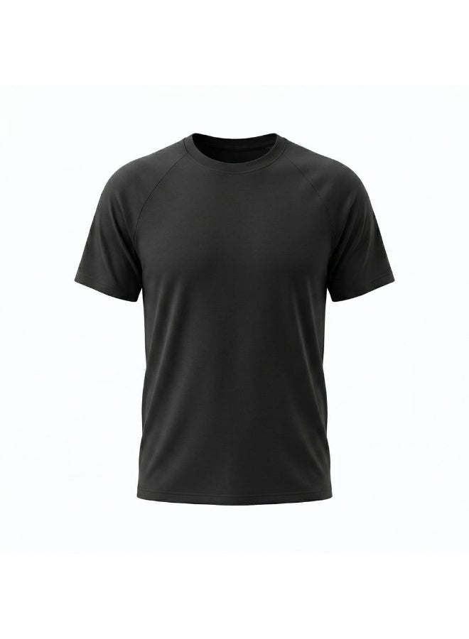 MOBABY Kids Black T-Shirt – Single Lycra 2-Ply 100% Cotton Fabric – Unisex Boys & Girls – Ages 4 to 14 Years (Depending on Size) - Image 2