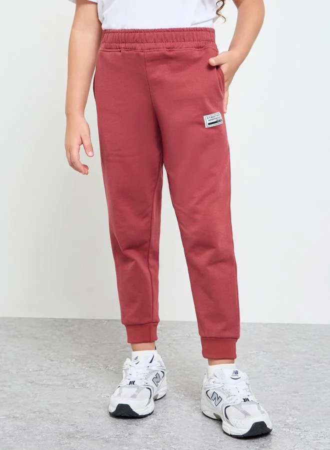 ستايلي Girls Cotton Joggers with Badge Detail