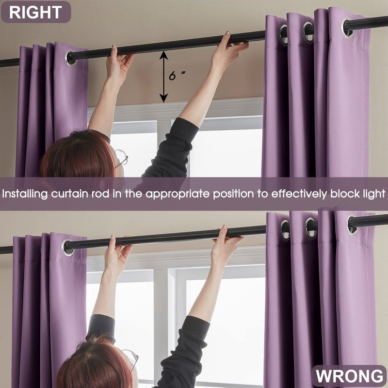 Rutterllow Blackout Curtains for Living room  Thermal Insulated Window Drapes 2 Panels for Bedroom  Grommet Top (42x84 Inch  Purple) - Image 3