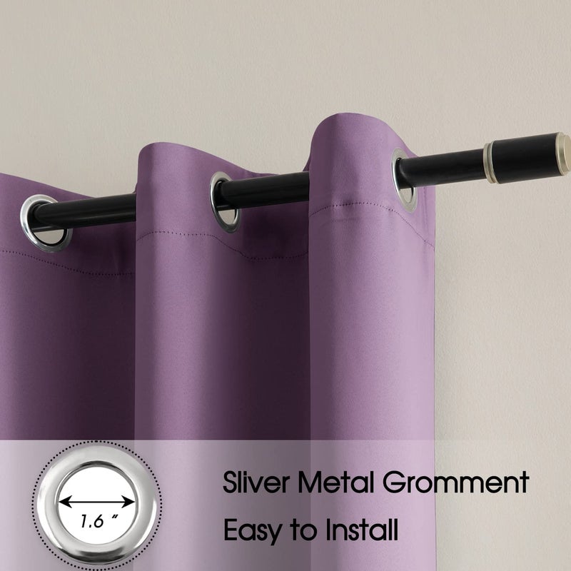 Rutterllow Blackout Curtains for Living room  Thermal Insulated Window Drapes 2 Panels for Bedroom  Grommet Top (42x84 Inch  Purple) - Image 5