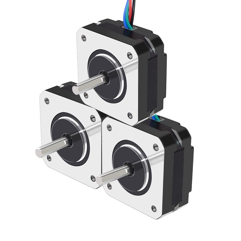 STEPPERONLINE 3 PCS Nema 17 Stepper Motor Bipolar 1.8deg 16Ncm (22.6oz.in) 1A 42x42x20mm 4 Wires for Exturder 3D Printer CNC DIY - Image 1