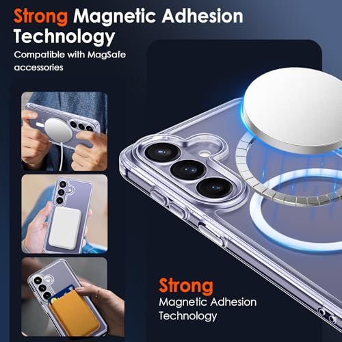 ivoler 3-in-1 Magnetic Case for Samsung Galaxy S26 Plus 5G 6.7'' with 2 Pack Screen Protector, [MagSafe Compatible] [Military Grade Drop Protection] Slim Transparent Shockproof Phone Cover- Clear - Image 4