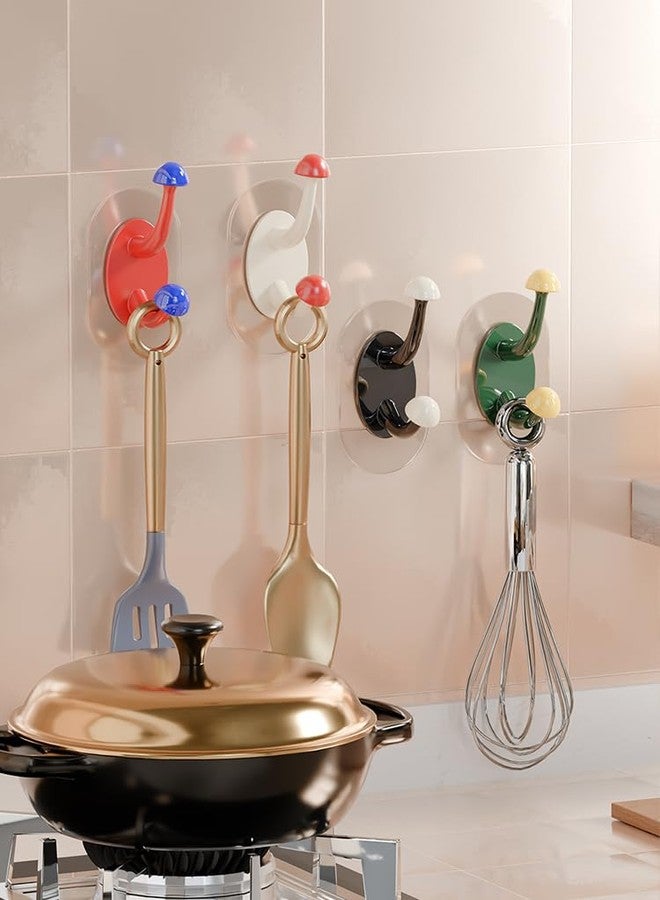 QXORE Plastic Adhesive Hooks for Hanging Heavy Duty Robe Towel Sticky Clear Hooks Waterproof Adhesive Wall Hooks for Home Bathroom Kitchen Office and Outdoor (Adhesive Wall Hook, 6PCS) - Image 4