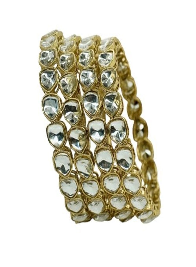 BANGLESKART أساور كوندان من بانغلسكارت للنساء والفتيات | طقم أساور تقليدي مطلي بالذهب | مجوهرات زفاف واحتفالات تراثية - Image 1