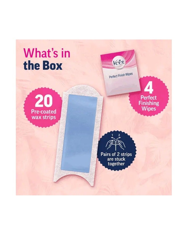 Veet Veet Professional wax strips for body & legs, sensitive skin 20strips (Pack of 2) - Image 4