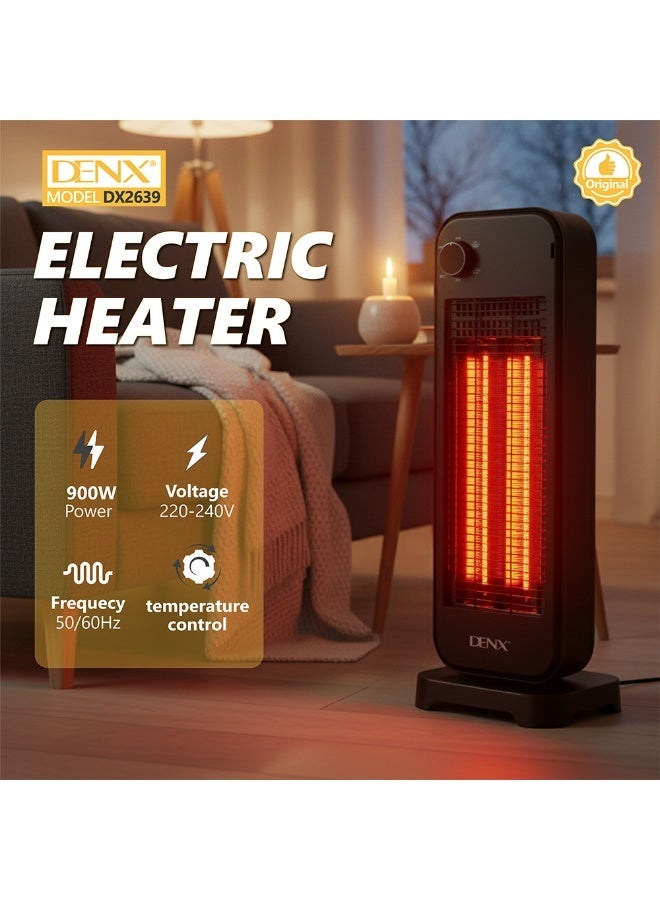 Denx Portable Electric Heater 900W with 2-Level Temperature Control and Overheat Protection – Safe and Practical Design - Image 3