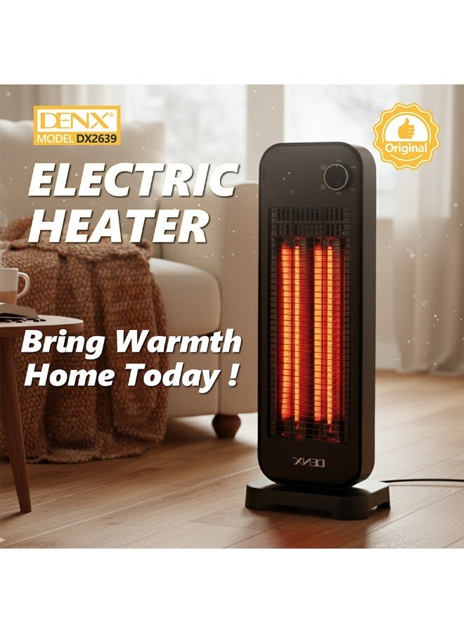 Denx Portable Electric Heater 900W with 2-Level Temperature Control and Overheat Protection – Safe and Practical Design - Image 5