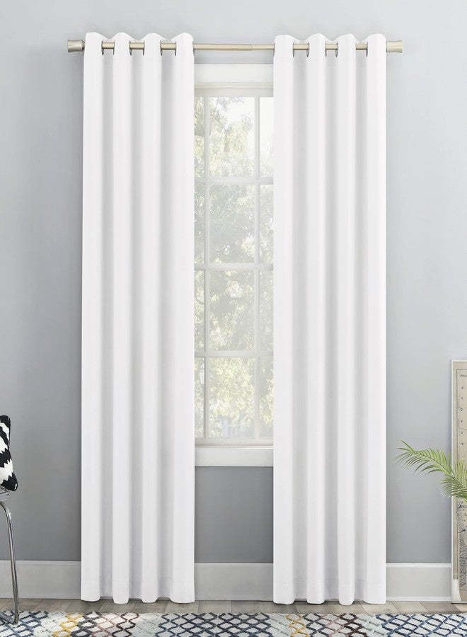 Sun Zero Nolita 2-Pack Solid Total Blackout Grommet Curtain Panel Pair, 54" x 63", White - Image 1
