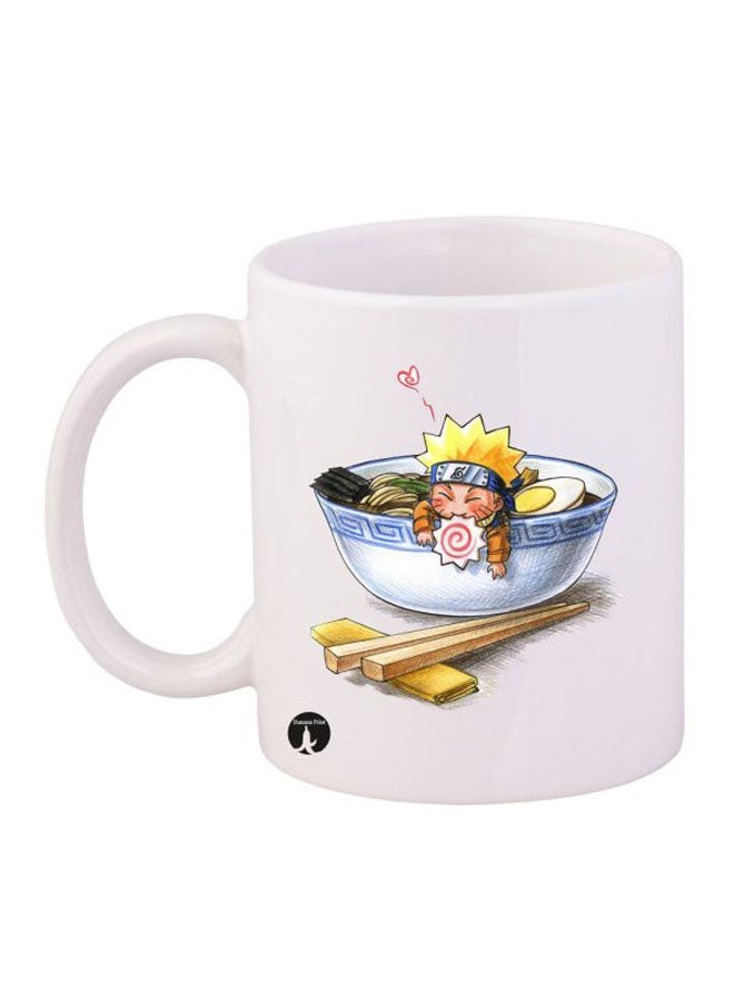RYN Naruto Printed Mug White/Beige/Blue 12ounce