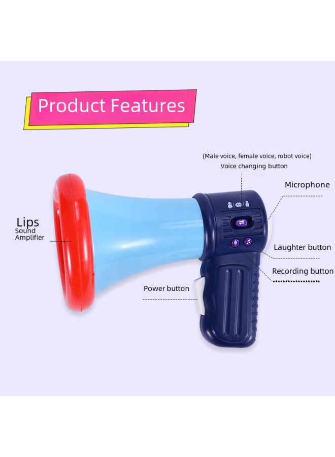 TikTok Cute Fun Small Speaker Multi-purpose Recording Voice Changer Electric Music Microphone Voice Changer Loudspeaker Toy Funny-Color:Pink + Charging Set  - Image 3