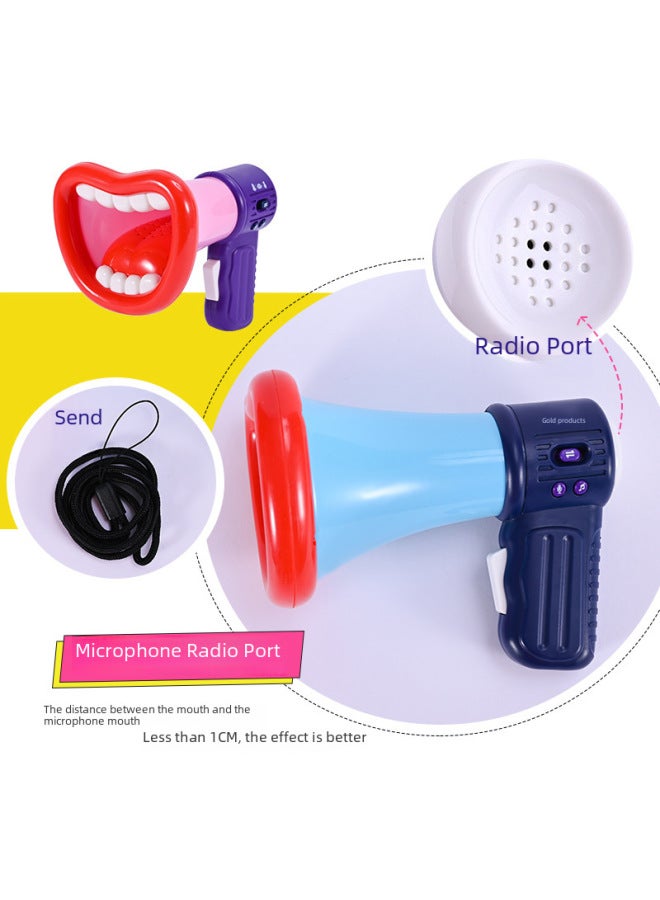 TikTok Cute Fun Small Speaker Multi-purpose Recording Voice Changer Electric Music Microphone Voice Changer Loudspeaker Toy Funny-Color:Pink + Charging Set  - Image 5